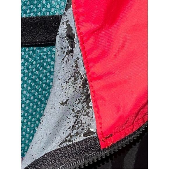 Columbia Hooded Jacket Men Large Colorblock Red Black Windbreaker Retro Classic - Picture 9 of 9